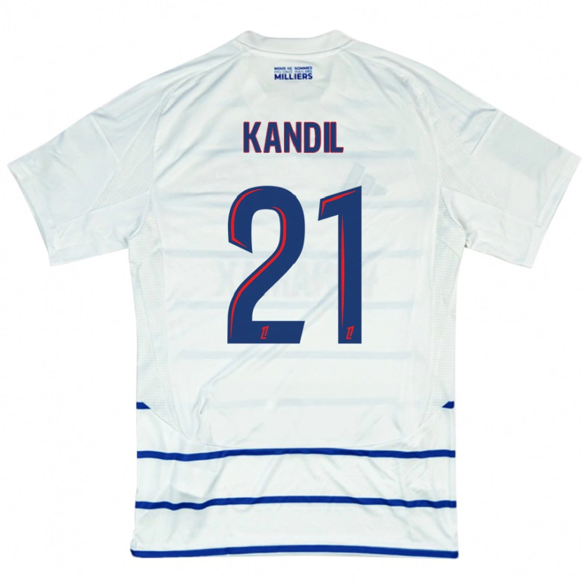 Danxen Kinder Nordine Kandil #21 Weiß Blau Auswärtstrikot Trikot 2024/25 T-Shirt