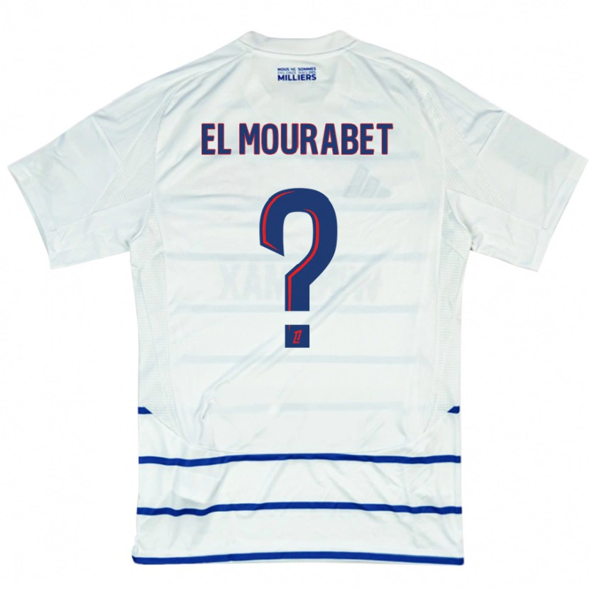 Danxen Kinder Samir El Mourabet #0 Weiß Blau Auswärtstrikot Trikot 2024/25 T-Shirt