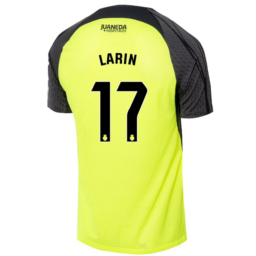 Danxen Kinder Cyle Larin #17 Fluoreszierend Grün Schwarz Auswärtstrikot Trikot 2024/25 T-Shirt