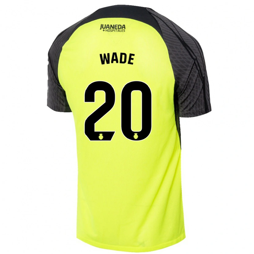 Danxen Kinder Sebas Wade #20 Fluoreszierend Grün Schwarz Auswärtstrikot Trikot 2024/25 T-Shirt