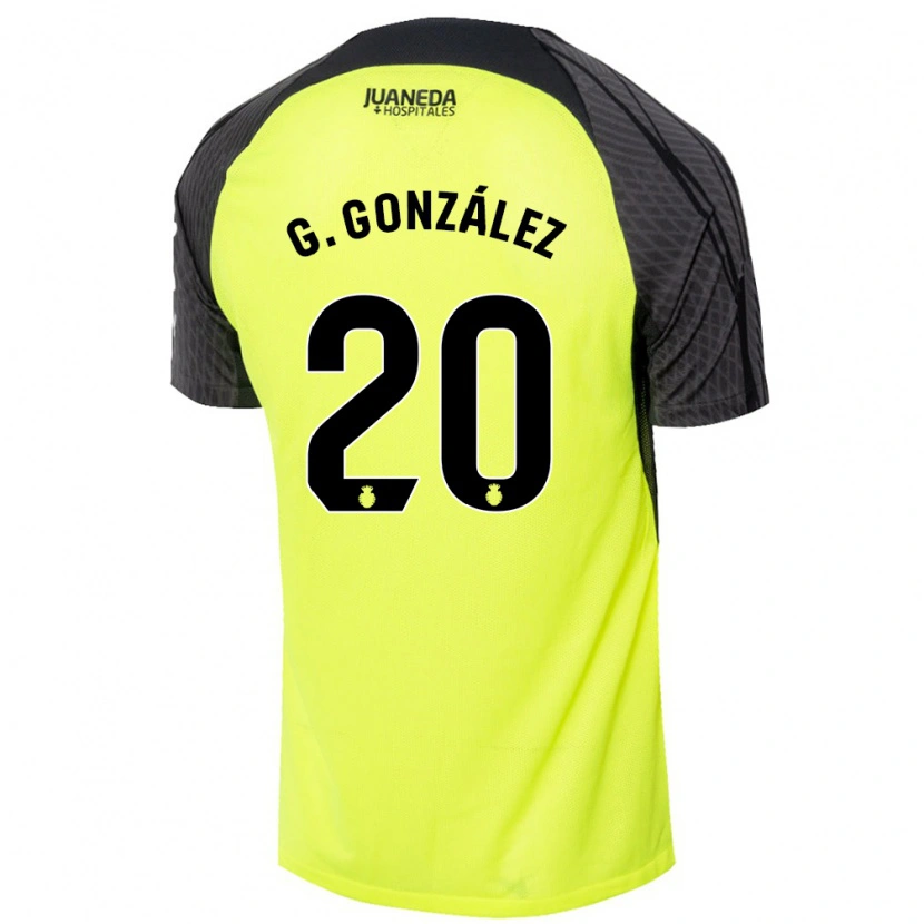 Danxen Kinder Giovanni González #20 Fluoreszierend Grün Schwarz Auswärtstrikot Trikot 2024/25 T-Shirt