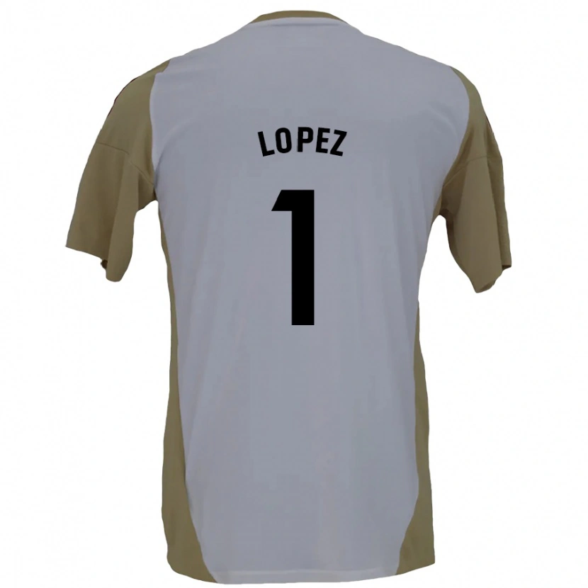 Danxen Kinder Luis López #1 Braunweiß Auswärtstrikot Trikot 2024/25 T-Shirt