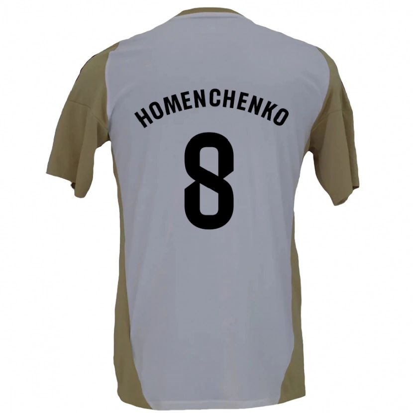 Danxen Kinder Santiago Homenchenko #8 Braunweiß Auswärtstrikot Trikot 2024/25 T-Shirt