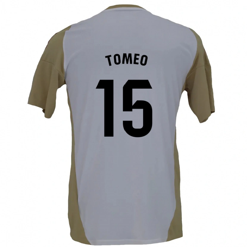 Danxen Kinder Pablo Tomeo #15 Braunweiß Auswärtstrikot Trikot 2024/25 T-Shirt