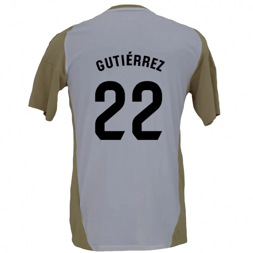 Danxen Kinder Juan Gutiérrez #22 Braunweiß Auswärtstrikot Trikot 2024/25 T-Shirt