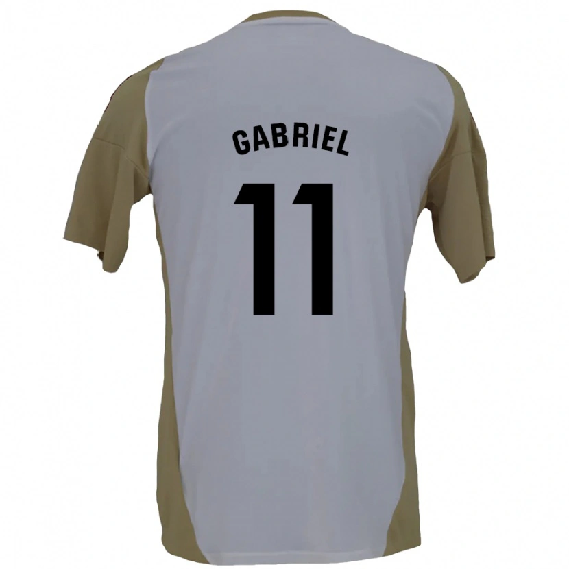 Danxen Kinder Sergio Gabriel #11 Braunweiß Auswärtstrikot Trikot 2024/25 T-Shirt