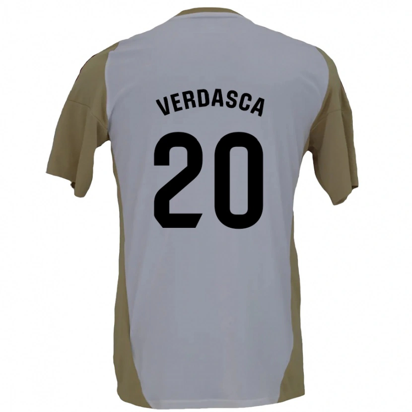 Danxen Kinder Diogo Verdasca #20 Braunweiß Auswärtstrikot Trikot 2024/25 T-Shirt