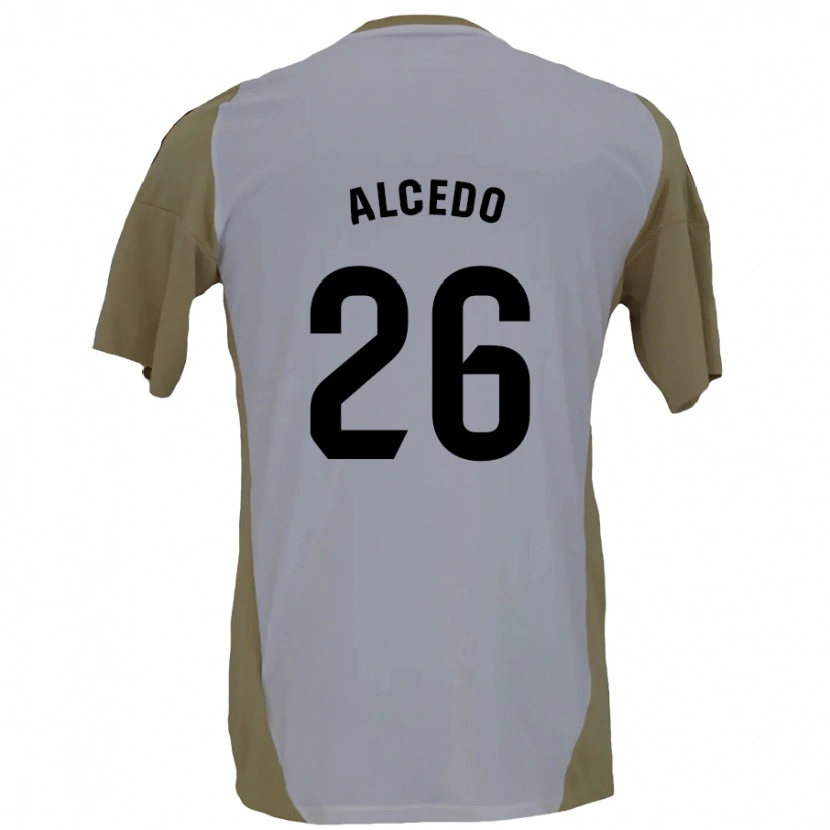 Danxen Kinder Juan María Alcedo #26 Braunweiß Auswärtstrikot Trikot 2024/25 T-Shirt