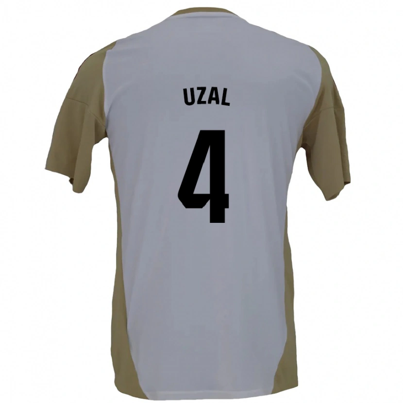 Danxen Kinder Yeray Uzal #4 Braunweiß Auswärtstrikot Trikot 2024/25 T-Shirt