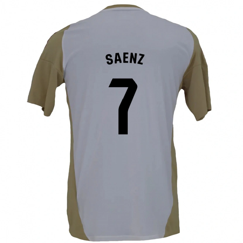 Danxen Kinder Raúl Sáenz #7 Braunweiß Auswärtstrikot Trikot 2024/25 T-Shirt