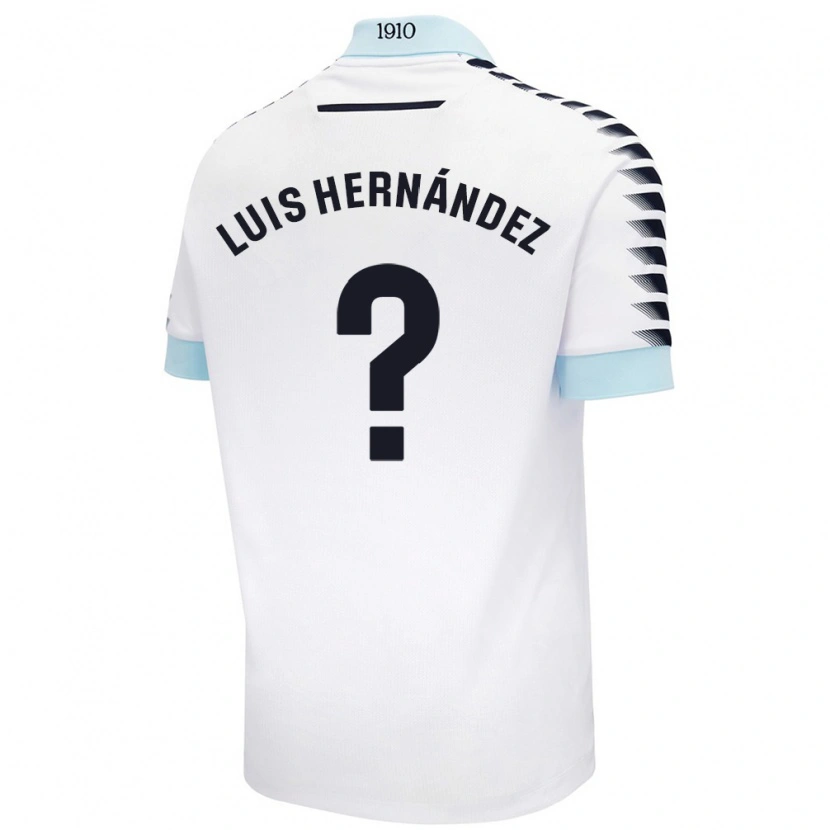 Danxen Kinder Luis Hernández #0 Weiß Blau Auswärtstrikot Trikot 2024/25 T-Shirt