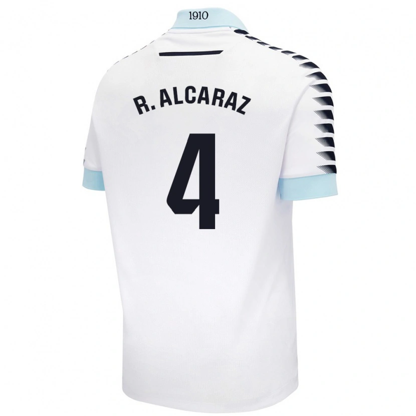 Danxen Kinder Rubén Alcaraz #4 Weiß Blau Auswärtstrikot Trikot 2024/25 T-Shirt