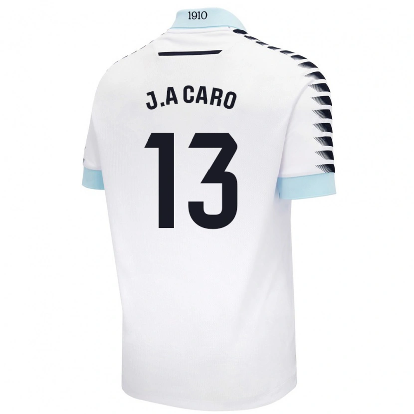 Danxen Kinder José Antonio Caro #13 Weiß Blau Auswärtstrikot Trikot 2024/25 T-Shirt