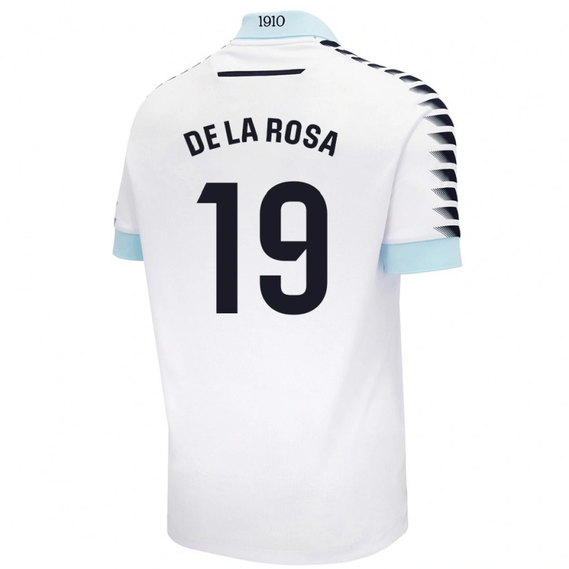 Danxen Kinder José Antonio De La Rosa #19 Weiß Blau Auswärtstrikot Trikot 2024/25 T-Shirt