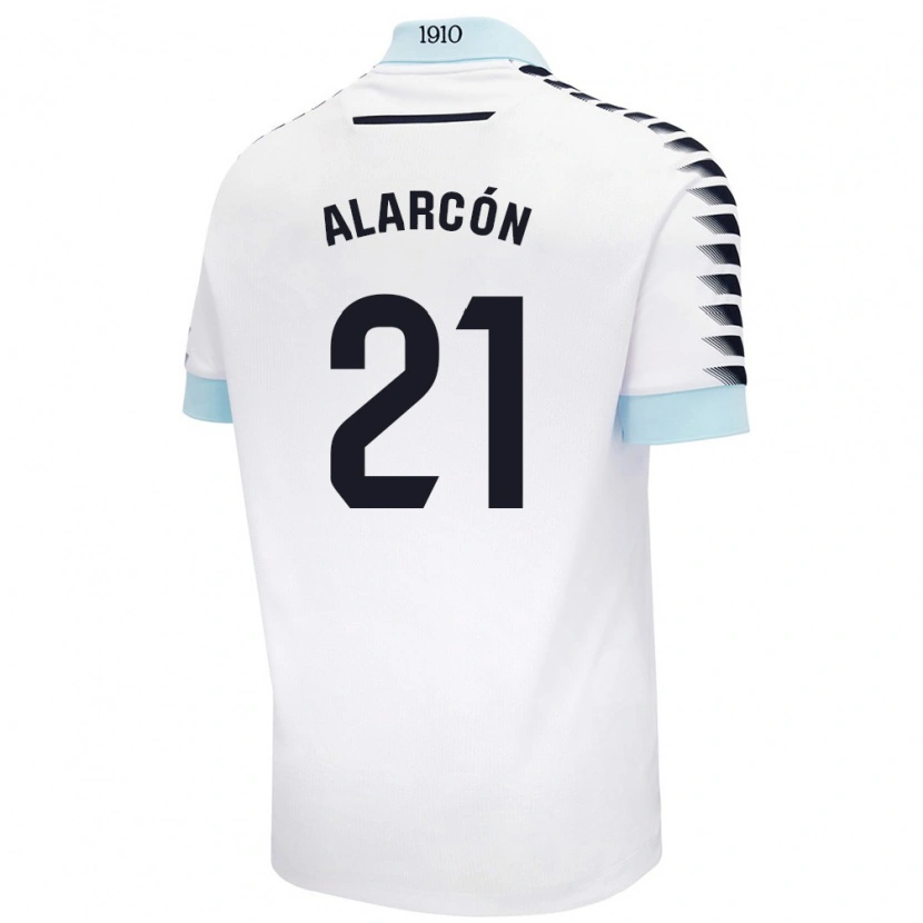 Danxen Kinder Tomás Alarcón #21 Weiß Blau Auswärtstrikot Trikot 2024/25 T-Shirt