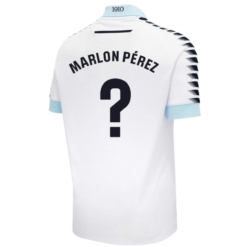 Danxen Kinder Marlon Pérez #0 Weiß Blau Auswärtstrikot Trikot 2024/25 T-Shirt