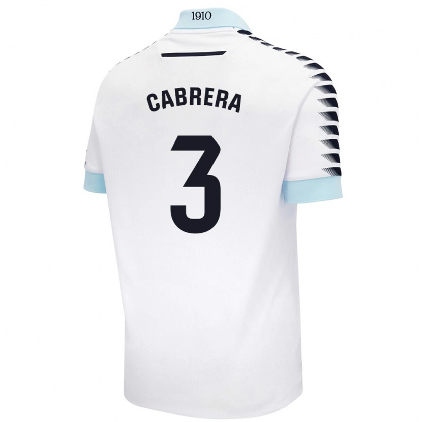 Danxen Kinder Julio Cabrera #3 Weiß Blau Auswärtstrikot Trikot 2024/25 T-Shirt