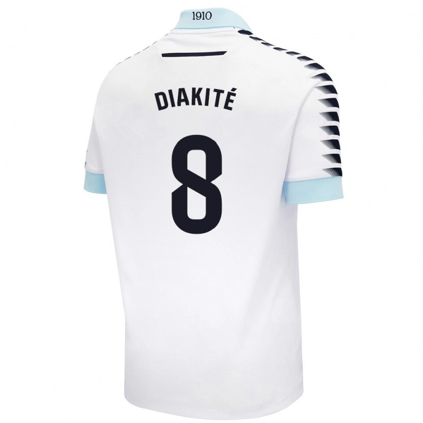 Danxen Kinder Moussa Diakité #8 Weiß Blau Auswärtstrikot Trikot 2024/25 T-Shirt