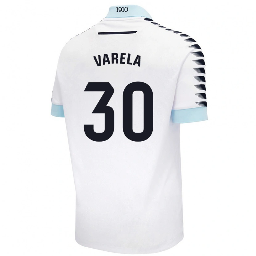 Danxen Kinder Brandon Varela #30 Weiß Blau Auswärtstrikot Trikot 2024/25 T-Shirt