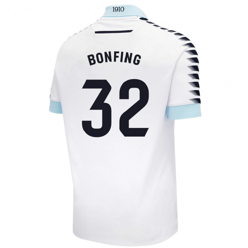 Danxen Kinder Boubacar Bonfing #32 Weiß Blau Auswärtstrikot Trikot 2024/25 T-Shirt