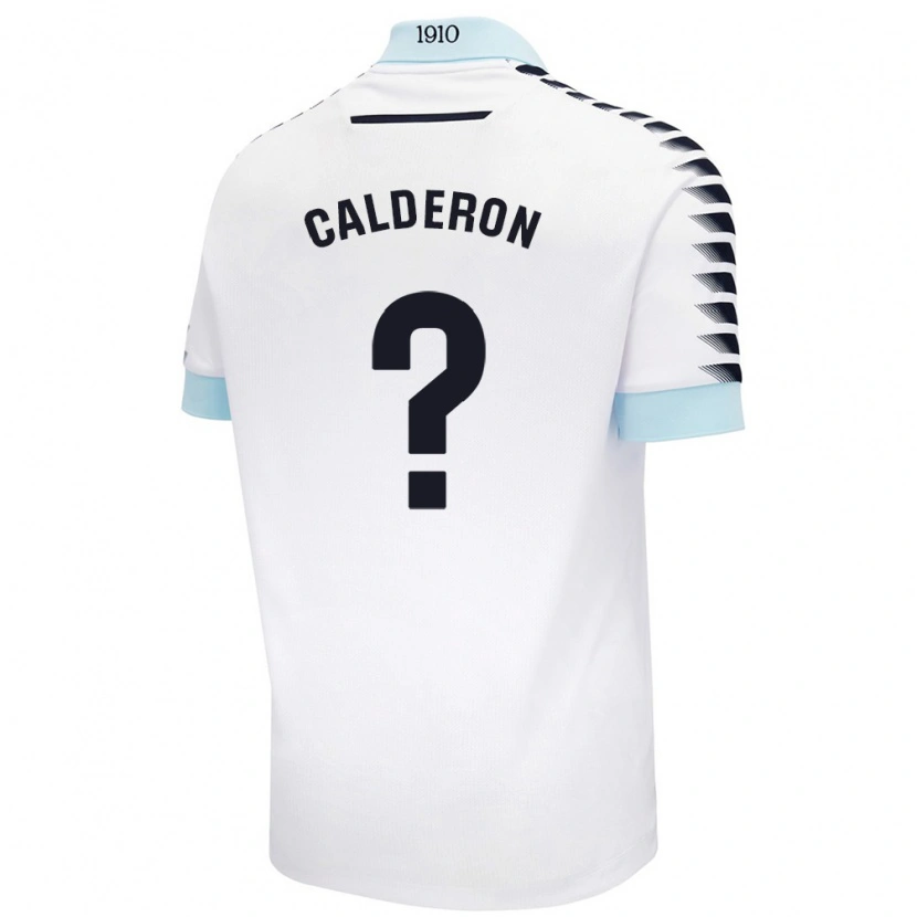 Danxen Kinder Martín Calderón #0 Weiß Blau Auswärtstrikot Trikot 2024/25 T-Shirt