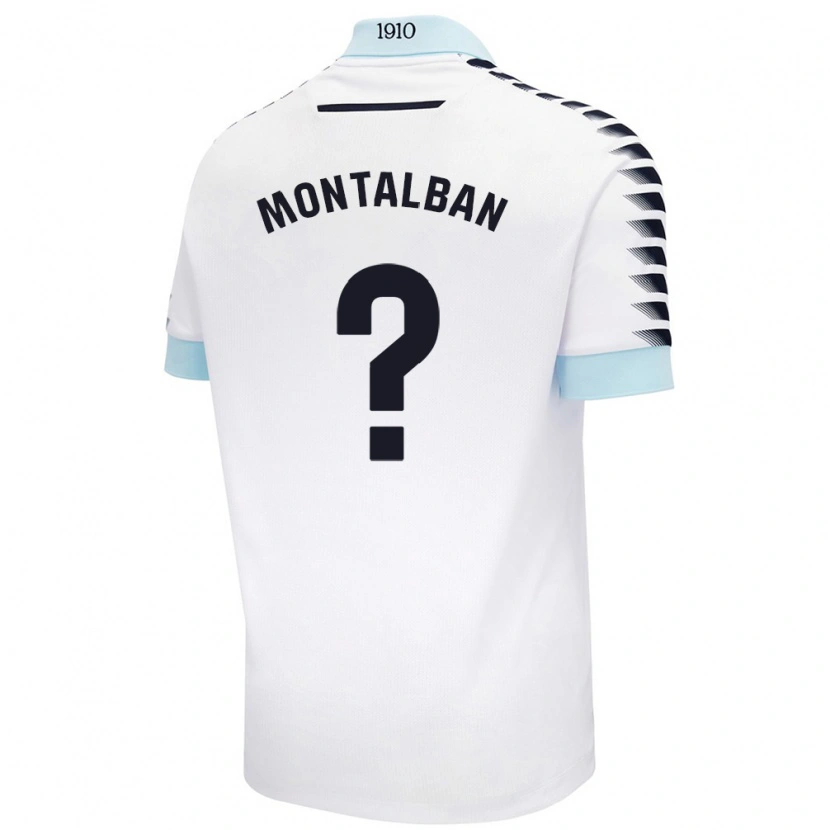 Danxen Kinder Sergio Montalbán #0 Weiß Blau Auswärtstrikot Trikot 2024/25 T-Shirt