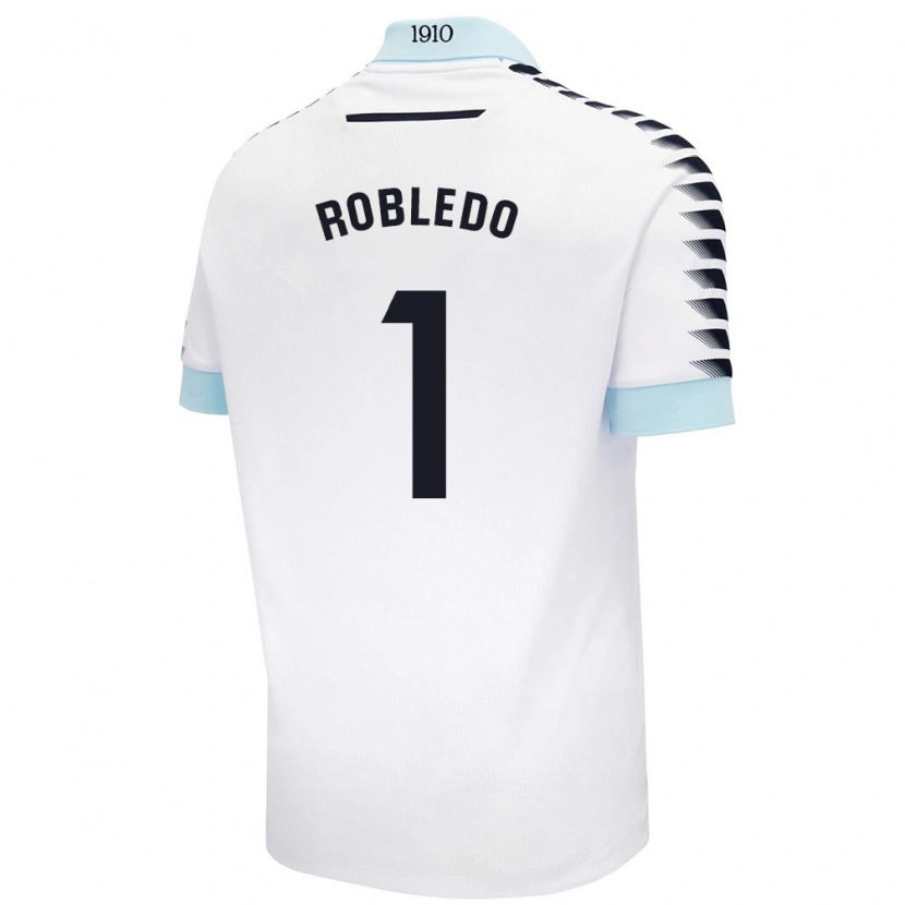 Danxen Kinder Robledo #1 Weiß Blau Auswärtstrikot Trikot 2024/25 T-Shirt