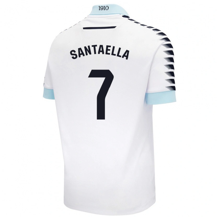 Danxen Kinder Natalia Santaella Picón #7 Weiß Blau Auswärtstrikot Trikot 2024/25 T-Shirt