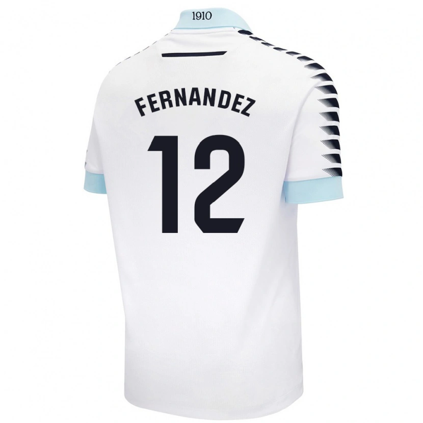 Danxen Kinder Sandra Fernández León #12 Weiß Blau Auswärtstrikot Trikot 2024/25 T-Shirt