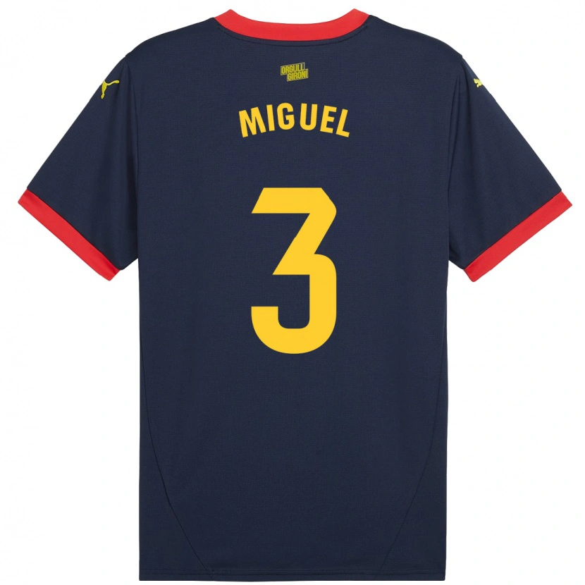 Danxen Kinder Miguel Gutiérrez #3 Marinerot Auswärtstrikot Trikot 2024/25 T-Shirt