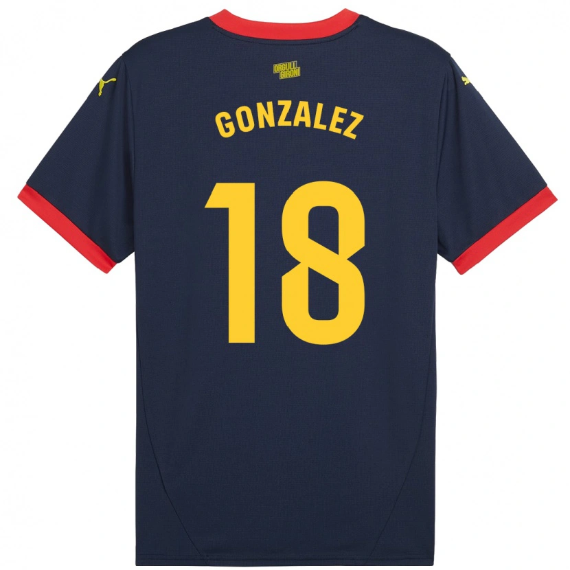 Danxen Kinder Gerard González #18 Marinerot Auswärtstrikot Trikot 2024/25 T-Shirt