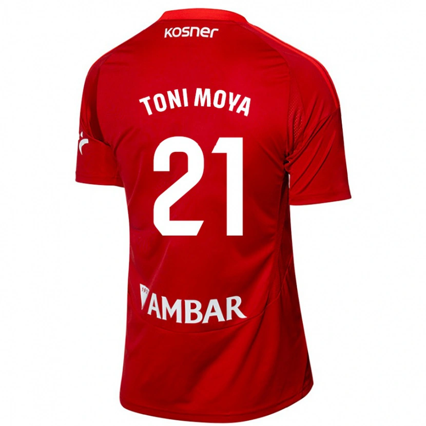 Danxen Kinder Toni Moya #21 Weiß Blau Auswärtstrikot Trikot 2024/25 T-Shirt