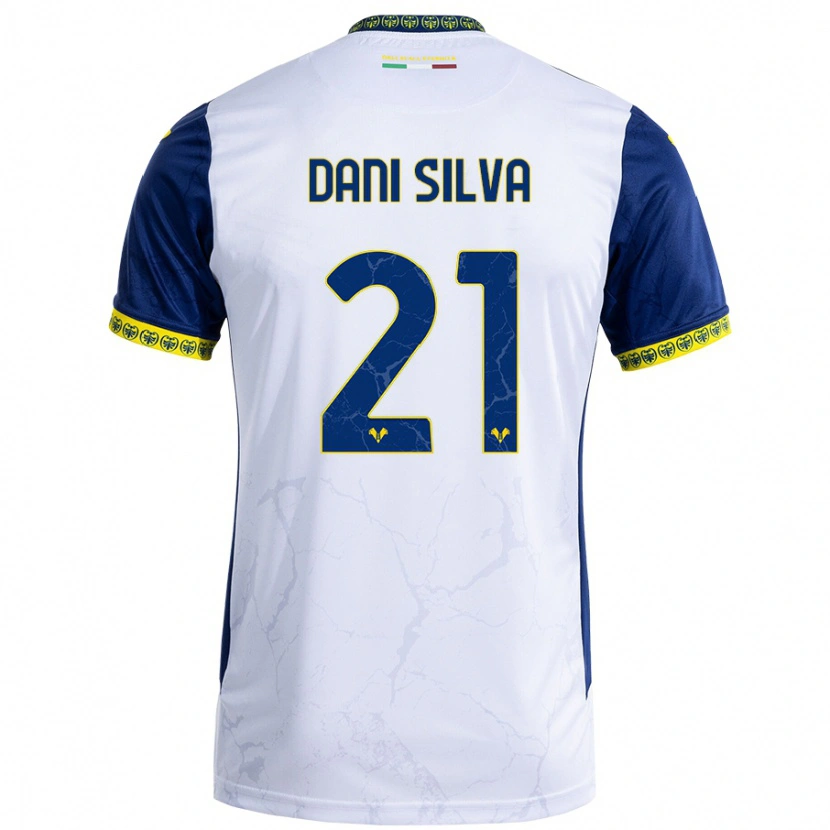 Danxen Kinder Dani Silva #21 Weiß Blau Auswärtstrikot Trikot 2024/25 T-Shirt