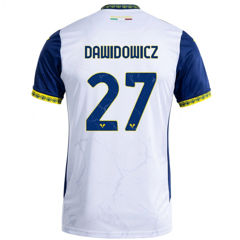 Danxen Kinder Paweł Dawidowicz #27 Weiß Blau Auswärtstrikot Trikot 2024/25 T-Shirt