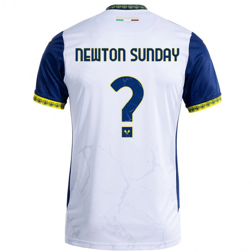 Danxen Kinder Eloghosa Newton Sunday #0 Weiß Blau Auswärtstrikot Trikot 2024/25 T-Shirt