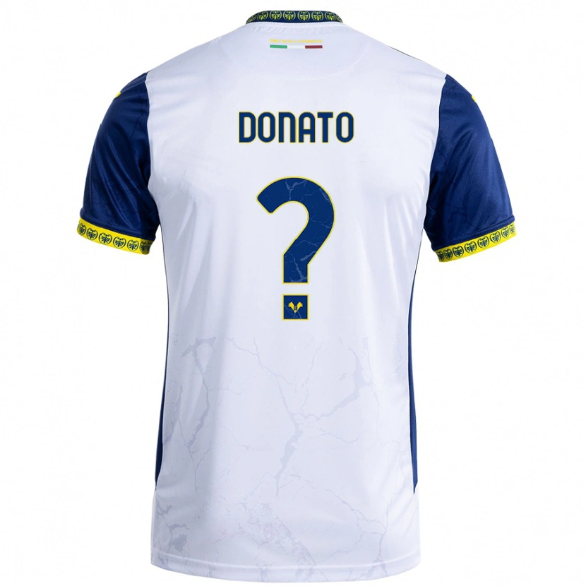 Danxen Kinder Domenico Donato #0 Weiß Blau Auswärtstrikot Trikot 2024/25 T-Shirt