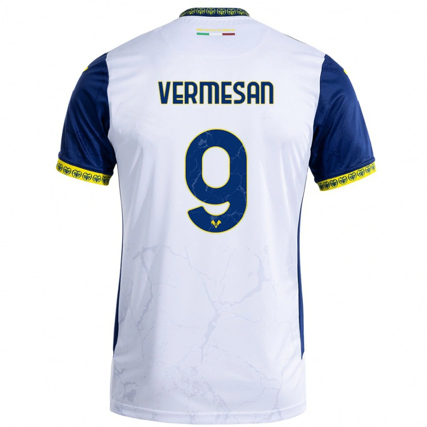 Danxen Kinder Ioan Vermeșan #9 Weiß Blau Auswärtstrikot Trikot 2024/25 T-Shirt