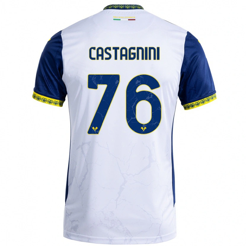 Danxen Kinder Mirko Castagnini #76 Weiß Blau Auswärtstrikot Trikot 2024/25 T-Shirt