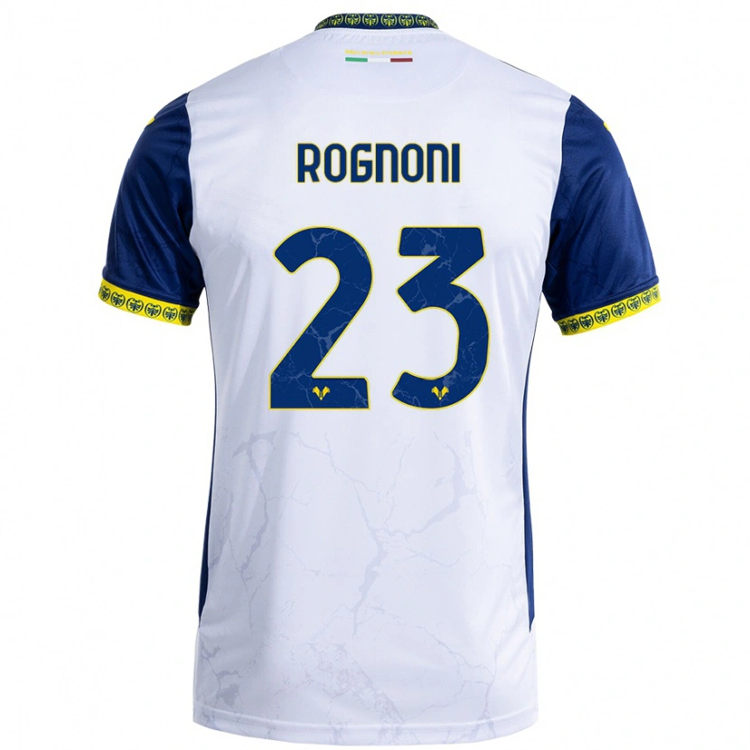 Danxen Kinder Alessia Rognoni #23 Weiß Blau Auswärtstrikot Trikot 2024/25 T-Shirt