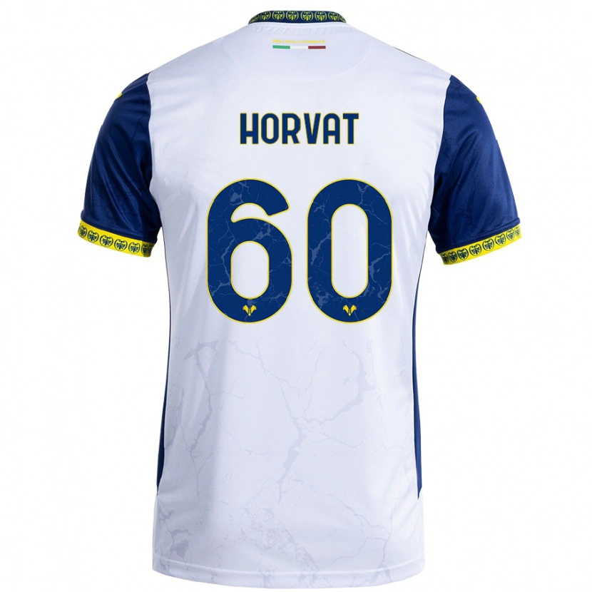 Danxen Kinder Mihaela Horvat #60 Weiß Blau Auswärtstrikot Trikot 2024/25 T-Shirt