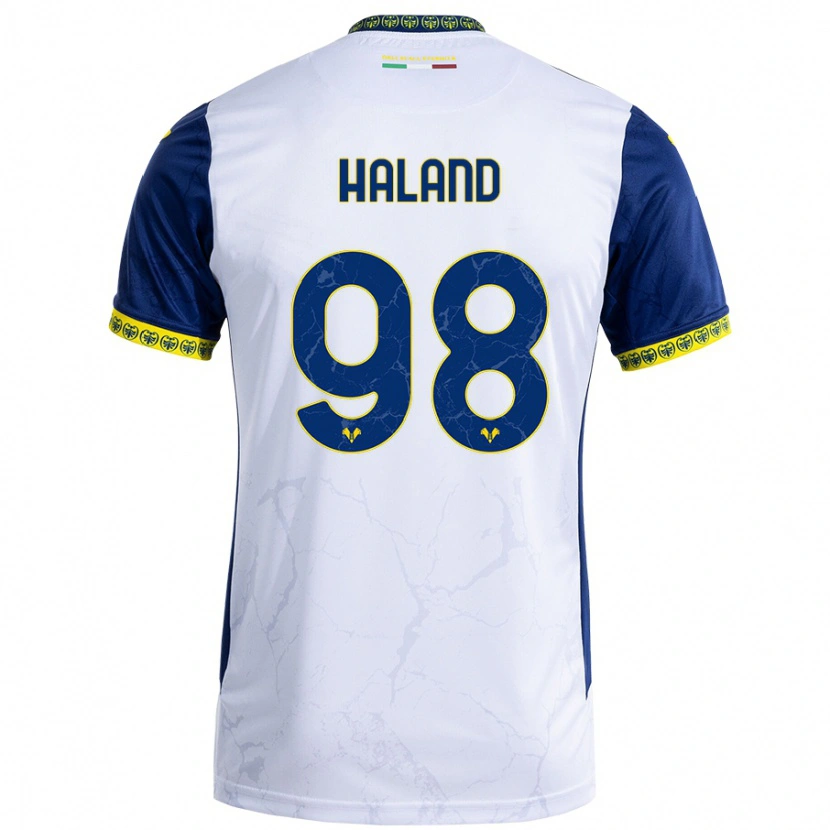 Danxen Kinder Benedicte Iversen Håland #98 Weiß Blau Auswärtstrikot Trikot 2024/25 T-Shirt