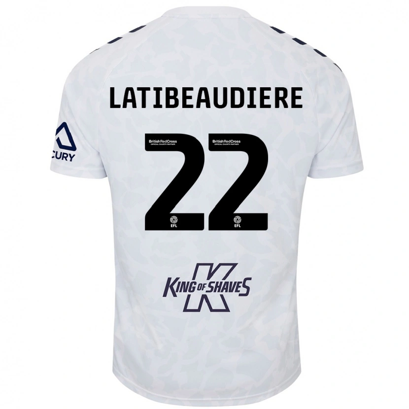 Danxen Kinder Joel Latibeaudiere #22 Weiß Auswärtstrikot Trikot 2024/25 T-Shirt