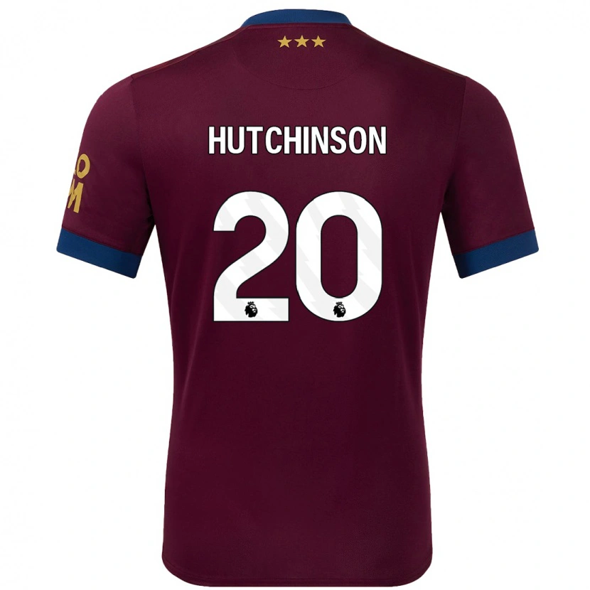 Danxen Kinder Omari Hutchinson #20 Braun Auswärtstrikot Trikot 2024/25 T-Shirt