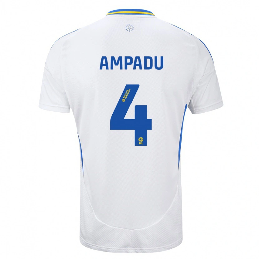 Danxen Herren Ethan Ampadu #4 Weiß Blau Heimtrikot Trikot 2024/25 T-Shirt