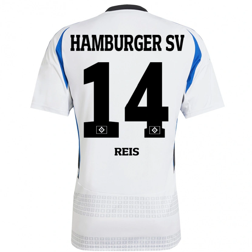 Danxen Herren Ludovit Reis #14 Weiß Blau Heimtrikot Trikot 2024/25 T-Shirt