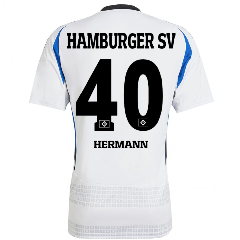 Danxen Herren Hannes Hermann #40 Weiß Blau Heimtrikot Trikot 2024/25 T-Shirt