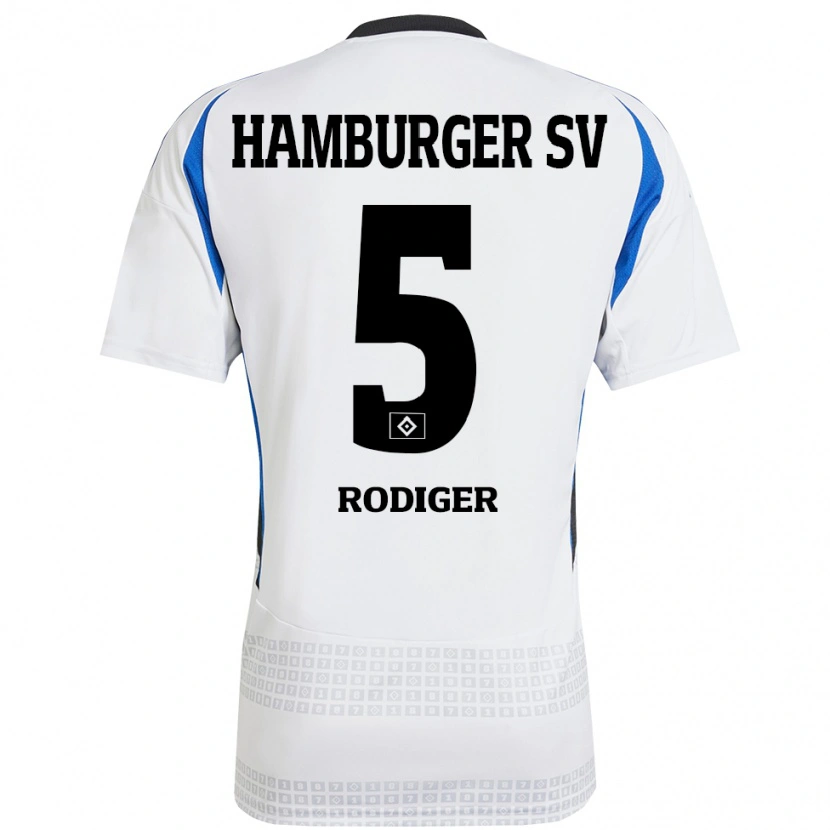 Danxen Herren Philipp Rödiger #5 Weiß Blau Heimtrikot Trikot 2024/25 T-Shirt