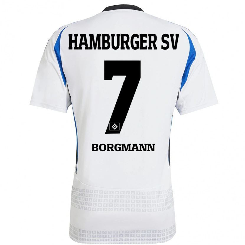 Danxen Herren Marcus Borgmann #7 Weiß Blau Heimtrikot Trikot 2024/25 T-Shirt