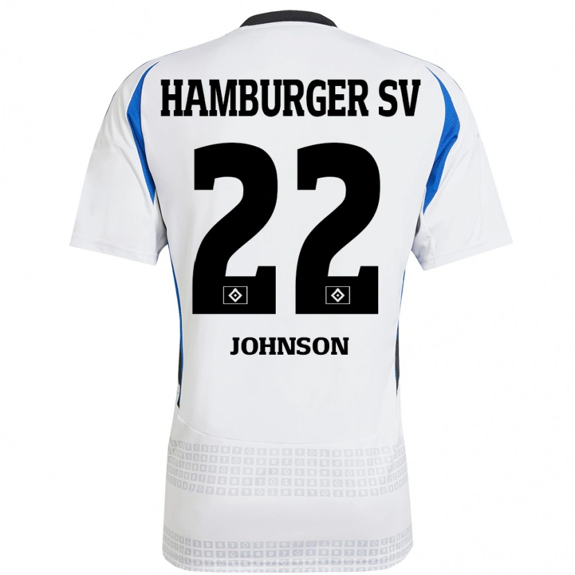 Danxen Herren Emmanuel Johnson #22 Weiß Blau Heimtrikot Trikot 2024/25 T-Shirt