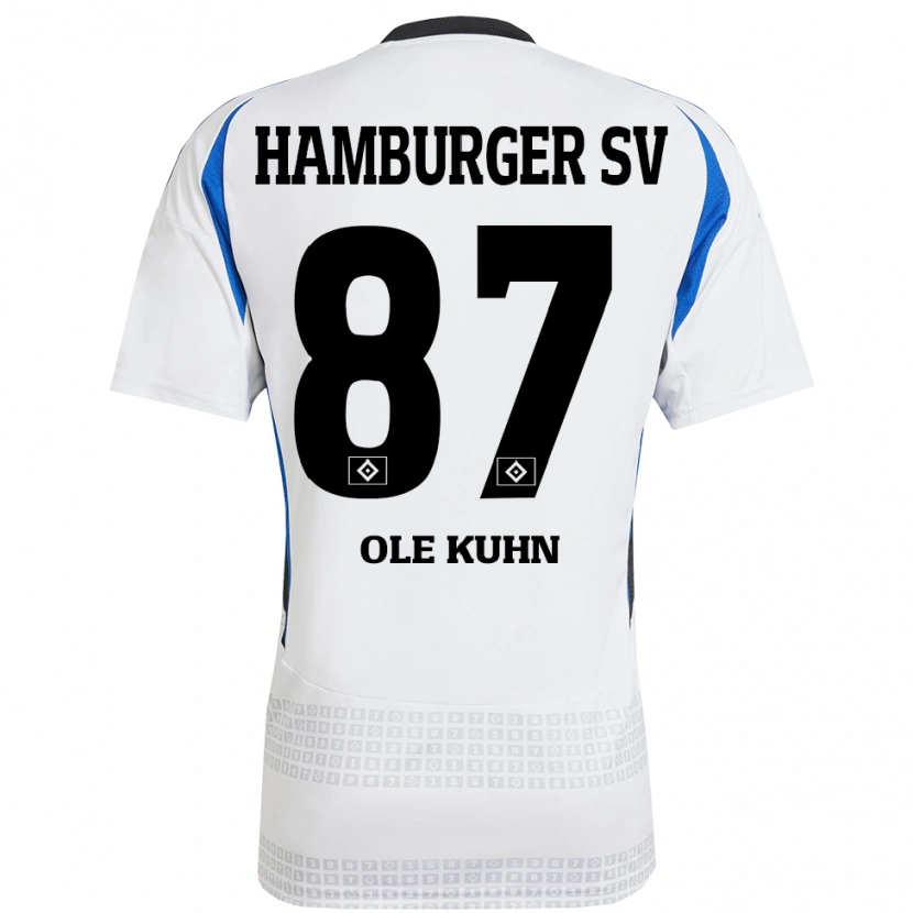 Danxen Herren Niklas Ole Kühn #87 Weiß Blau Heimtrikot Trikot 2024/25 T-Shirt